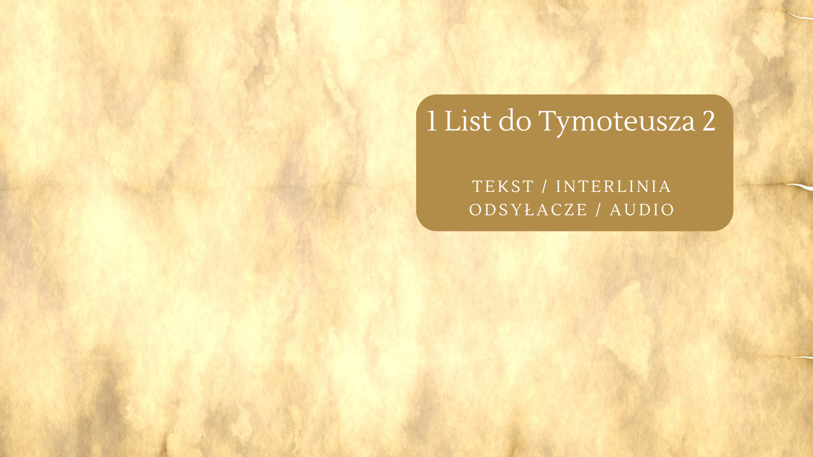 1 List do Tymoteusza 2