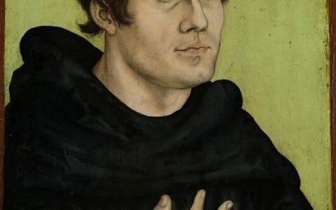 pośmiertny portret Marcina Lutra jako augustiańskiego mnicha / obraz z pracowni: Lucas Cranach starszy / wolna domena