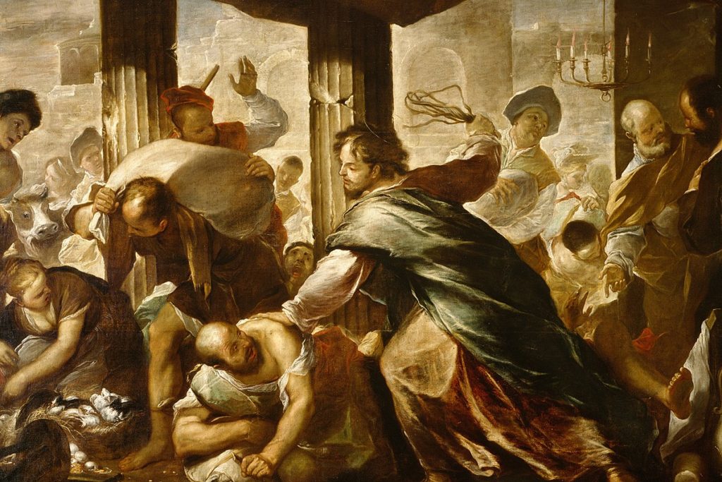 Luca Giordano - Chrystus oczyszczający świątynię / domena publiczna