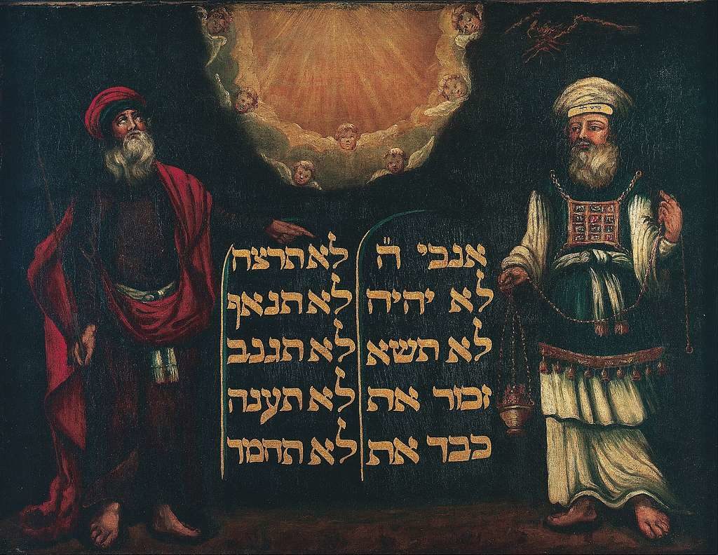 Aaron w Biblii / Mojżesz i Aaron z tablicami Prawa / The Jewish Museum, London / domena publiczna