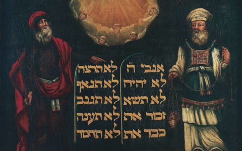 Aaron w Biblii / Mojżesz i Aaron z tablicami Prawa / The Jewish Museum, London / domena publiczna